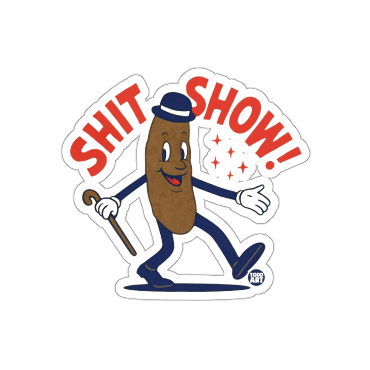 The Classic Shit Show Man Character Cartoon Stickers