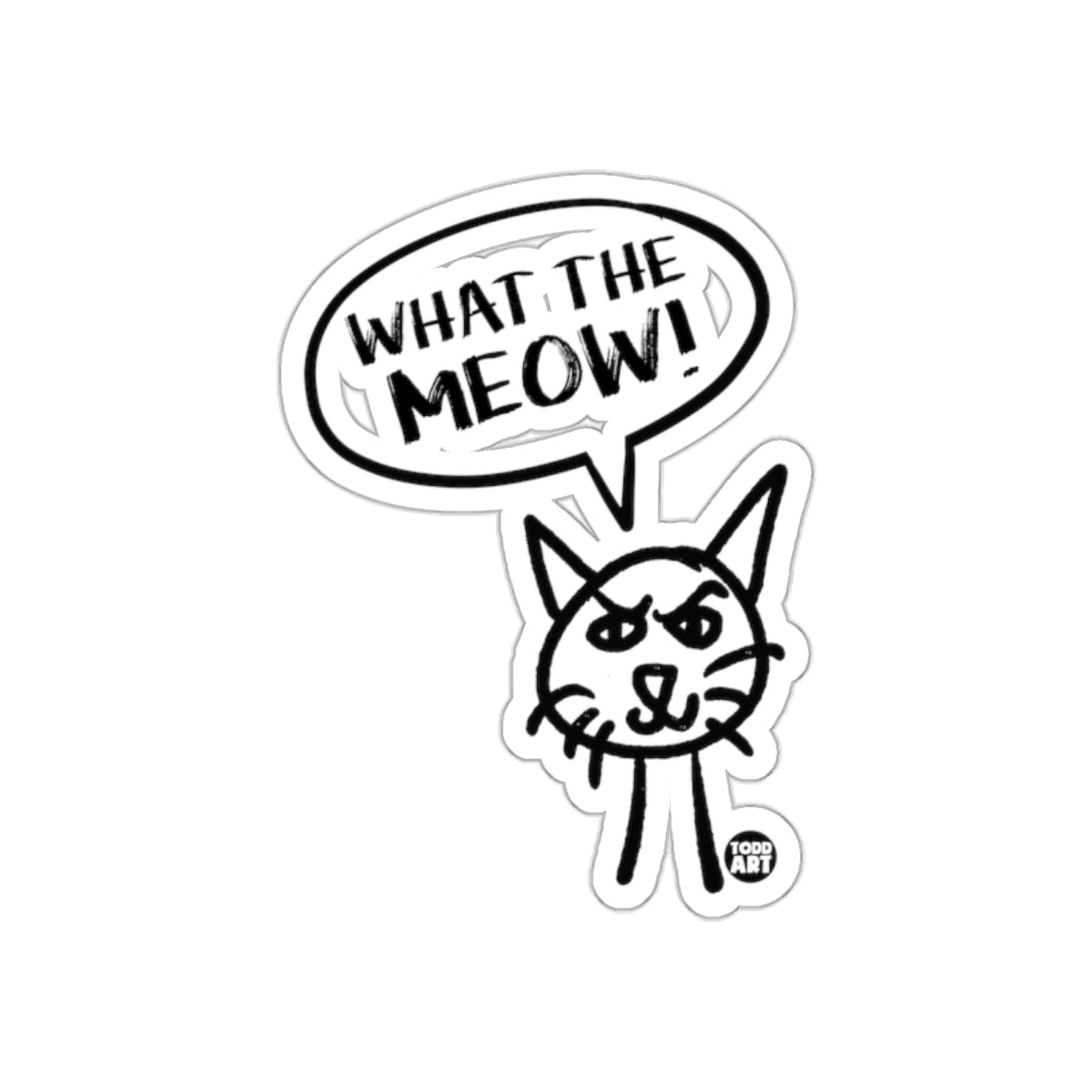 What The Meow Grumpy Cat Sticker for Cat Lovers