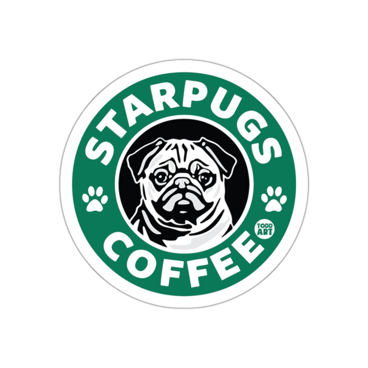 Starpugs Coffee Sticker Funny Pug Lover Gift Accessory