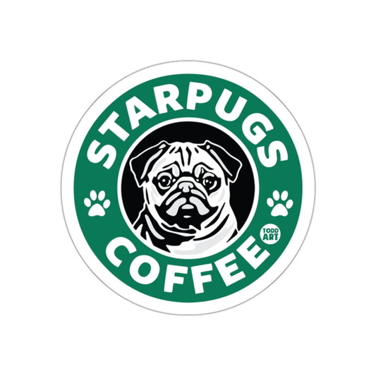 Starpugs Coffee Sticker Funny Pug Lover Gift Accessory