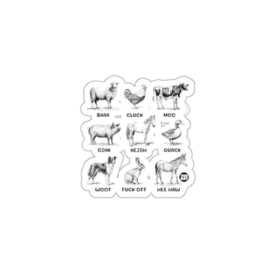 Farm Animal Sound Stickers Funny Decal Collection
