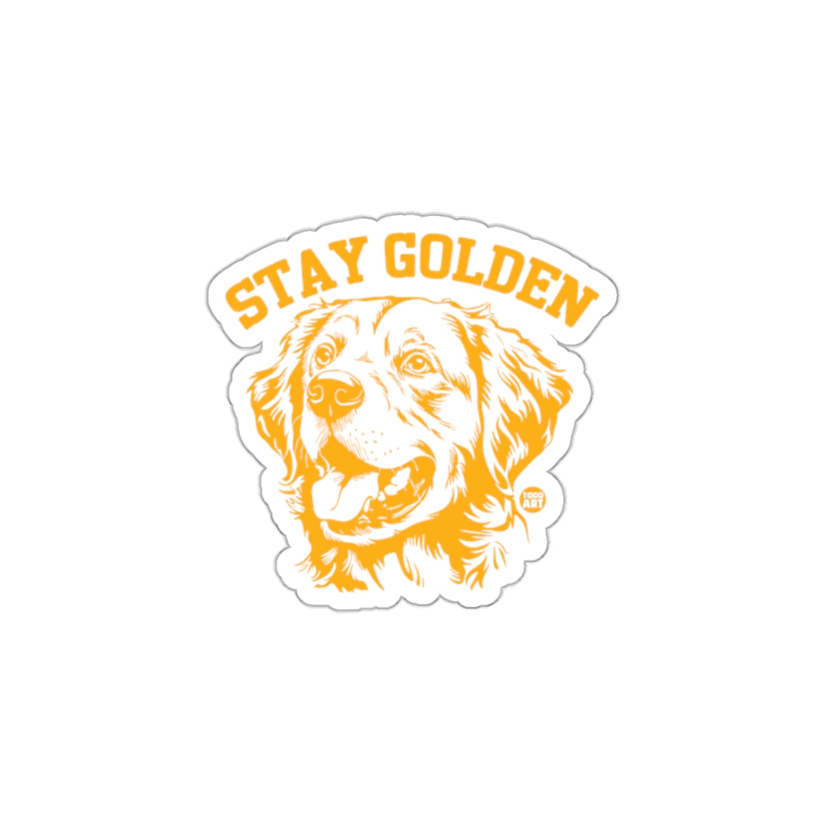 Stay Golden Dog Illustration Sticker perfect for pet lovers