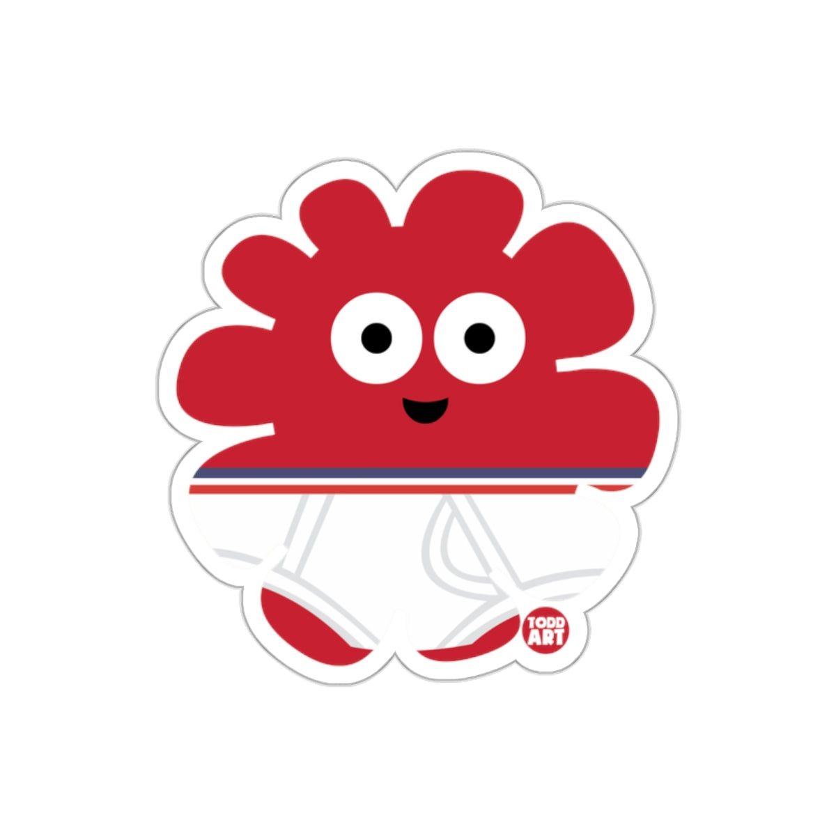 Cute Red Cartoon Character Sticker Todd Art Design