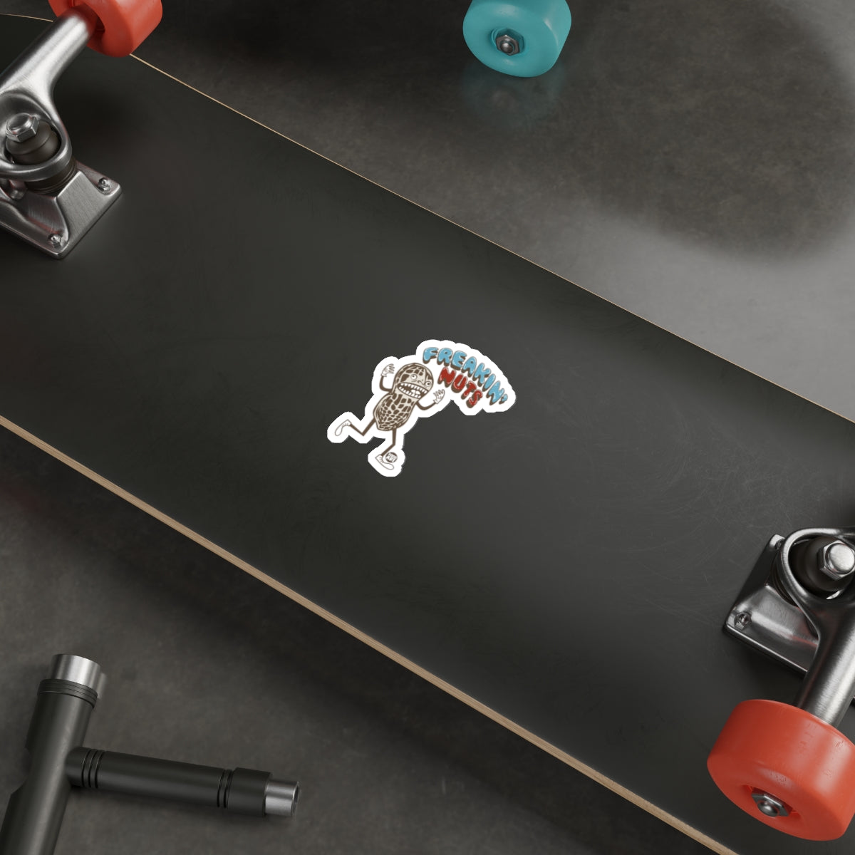Freaking Nuts Funny Sticker for Skateboard Decor or Laptop