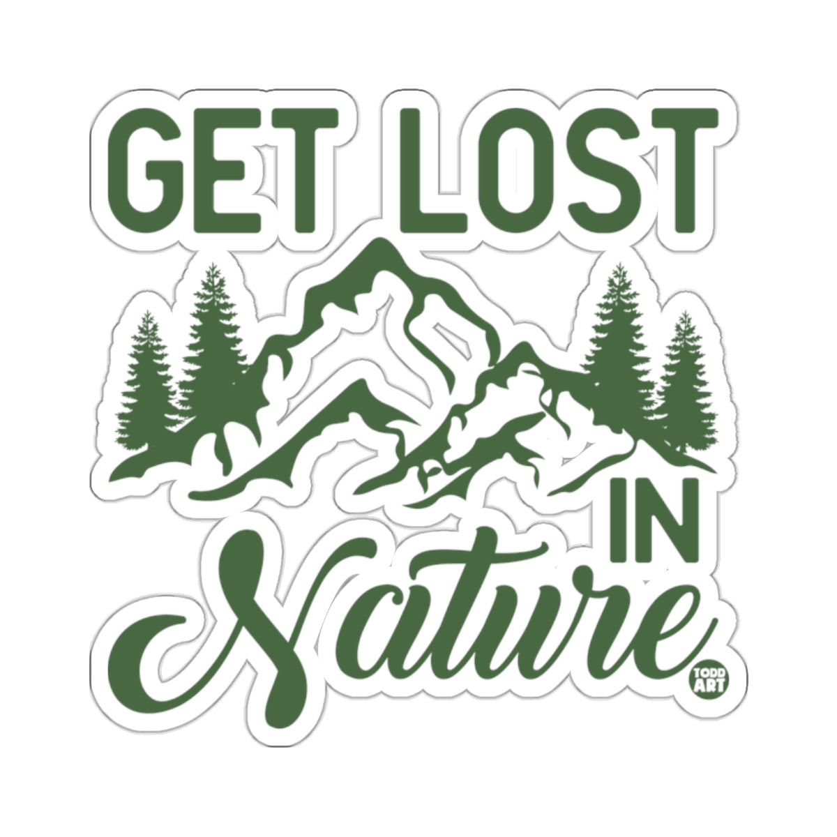 Get Lost Mountains Nature Artwork Explore Adventure Stickers