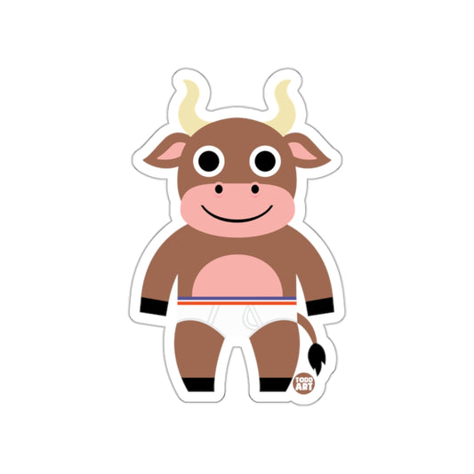 Cute Cartoon Bull Character Design Sticker