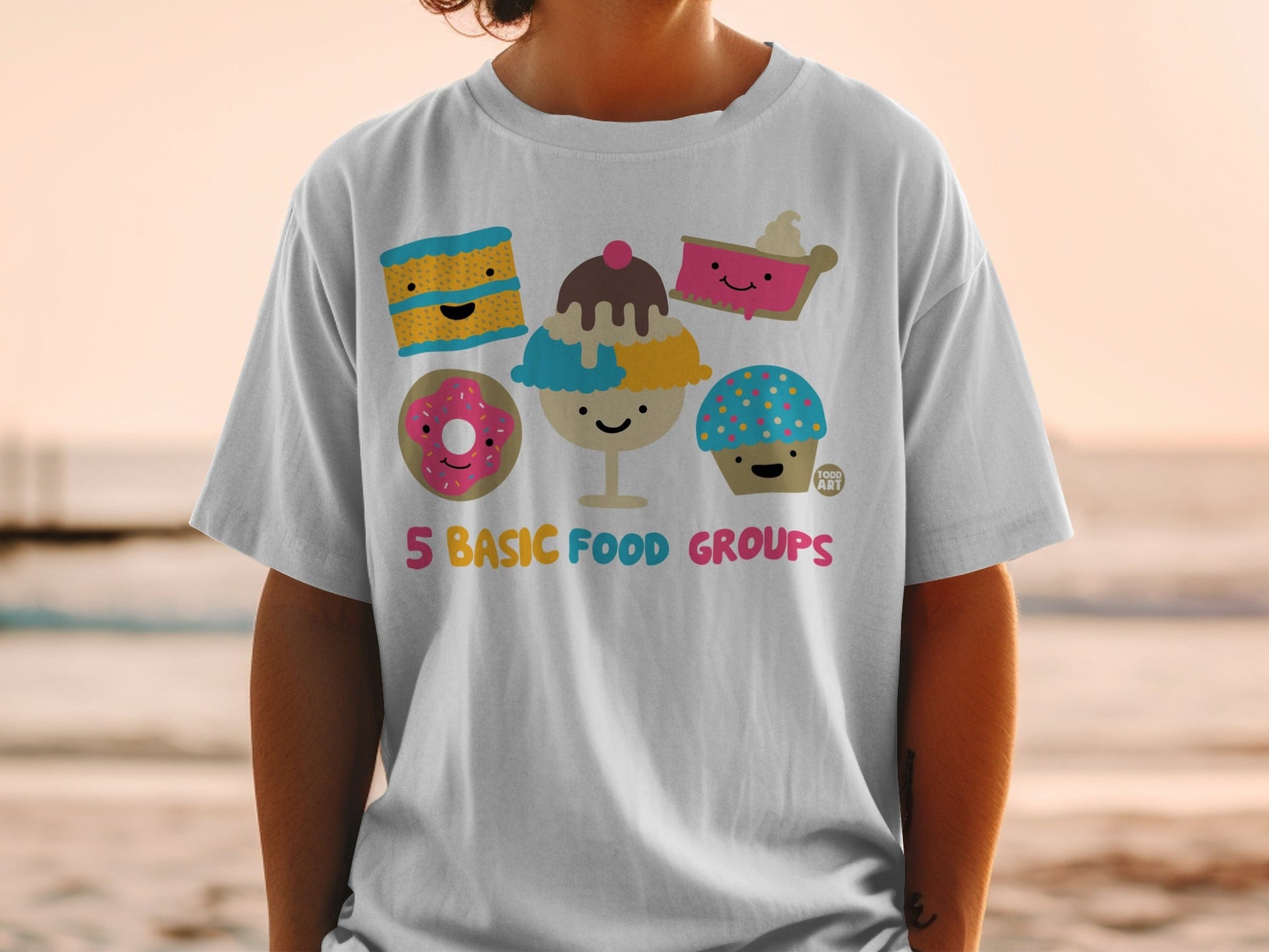 5 Basic Food Groups Cute Desserts Graphic Shirt