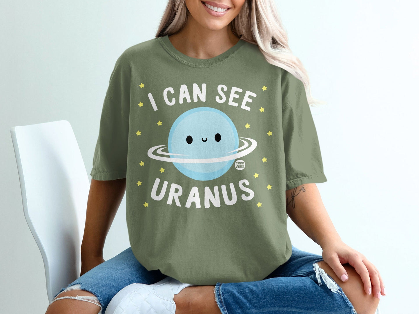 I Can See Uranus Funny Planet Graphic T-shirt