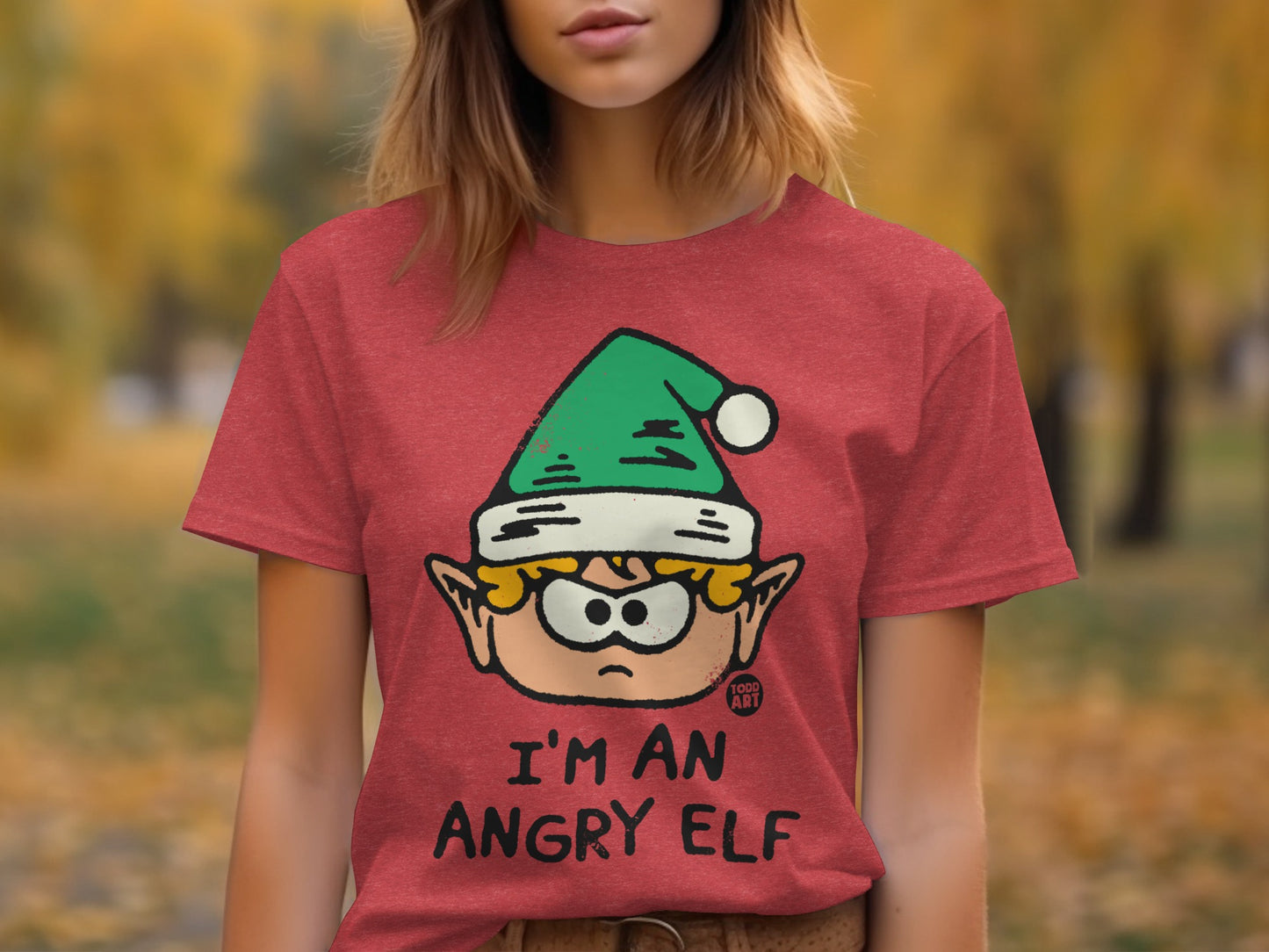 I'm An Angry Elf Funny Graphic T-Shirt For Holidays