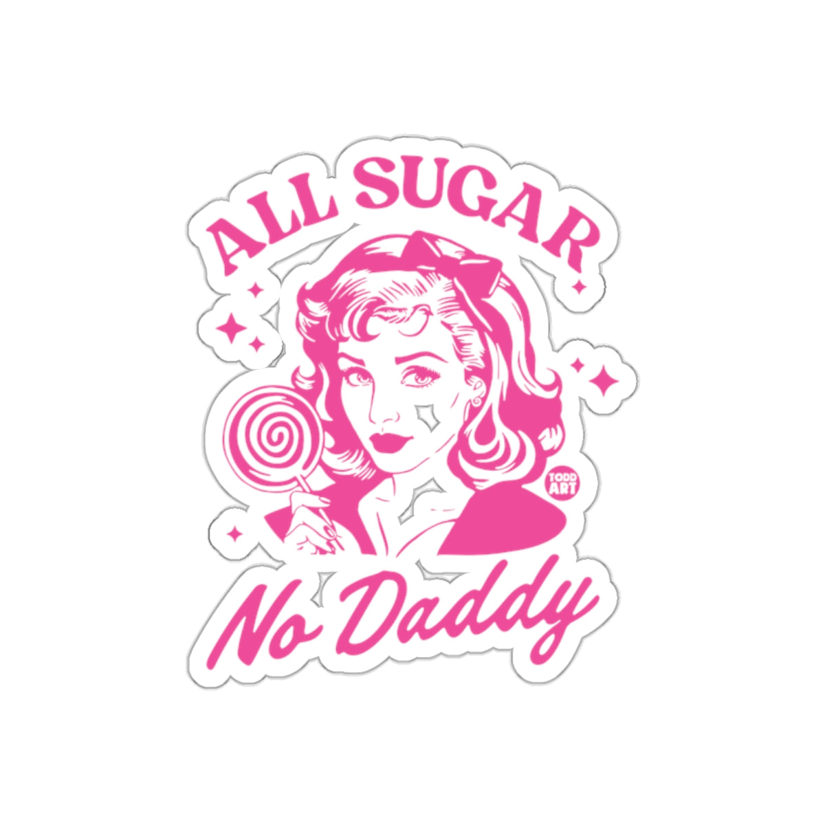 All Sugar No Daddy Retro Pinup Art Design Stickers