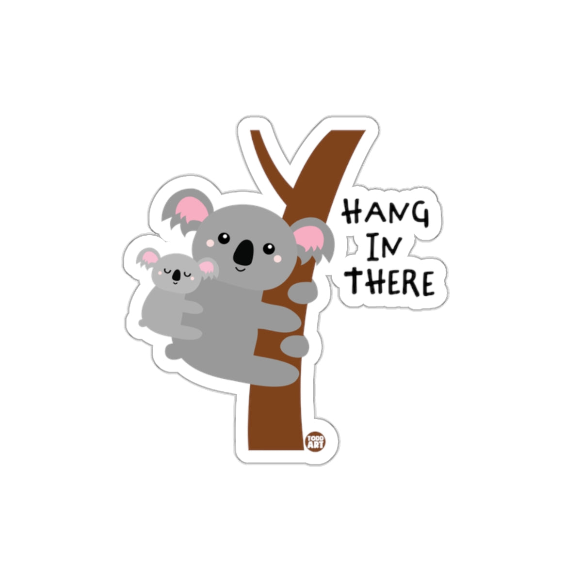 Cute Koala Hang in There Sticker for Laptops or Walls