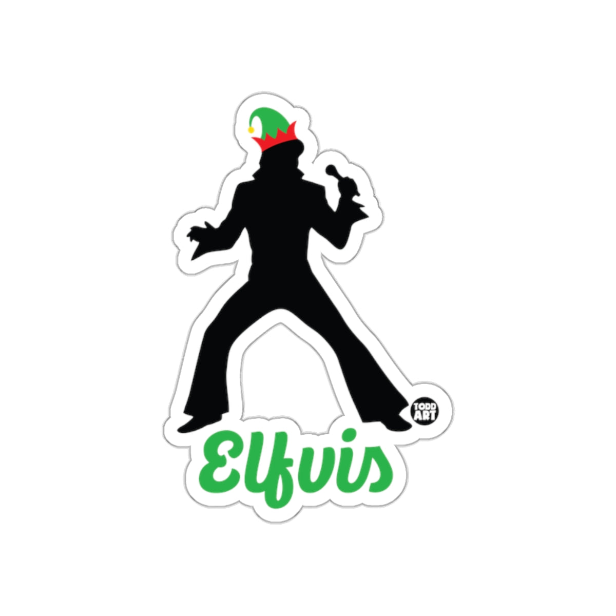 Elfvis Silhouette Fun Sticker Holiday Decoration