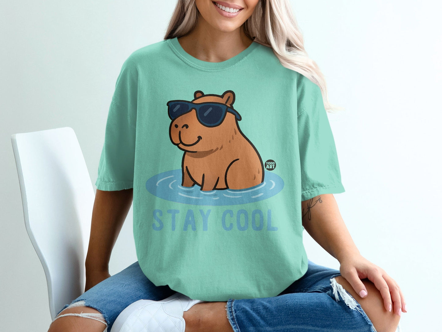 Stay Cool Capybara Wearing Sunglasses T-Shirt