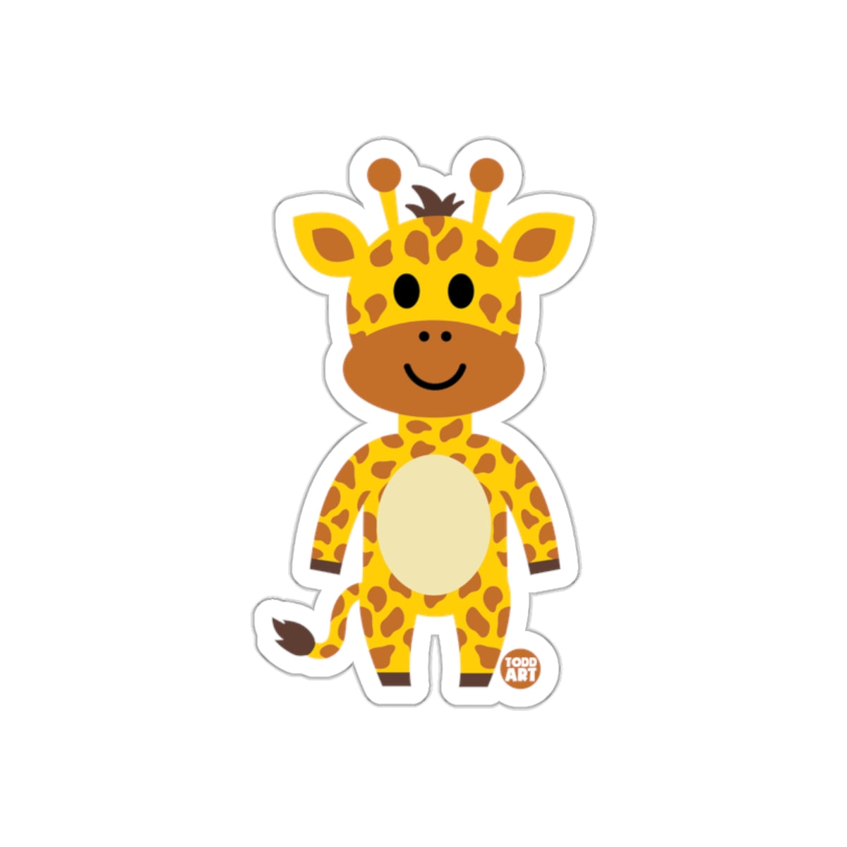 Cute Giraffe Toddler Art Sticker for Laptops or Notebooks