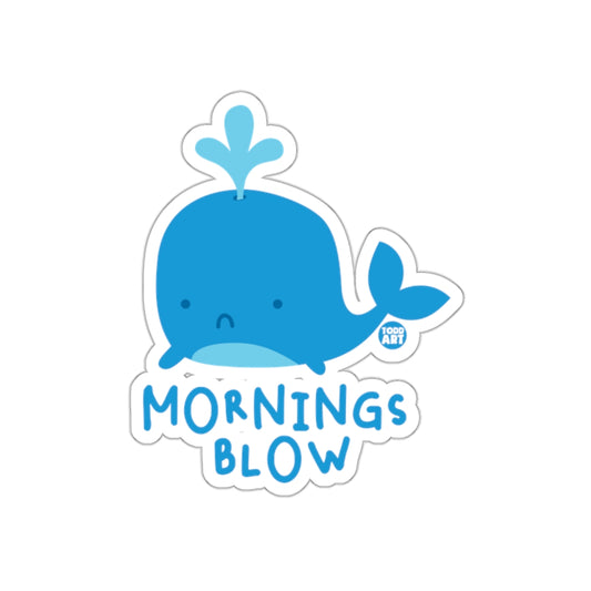Mornings Blow Sad Blue Whale Art Sticker