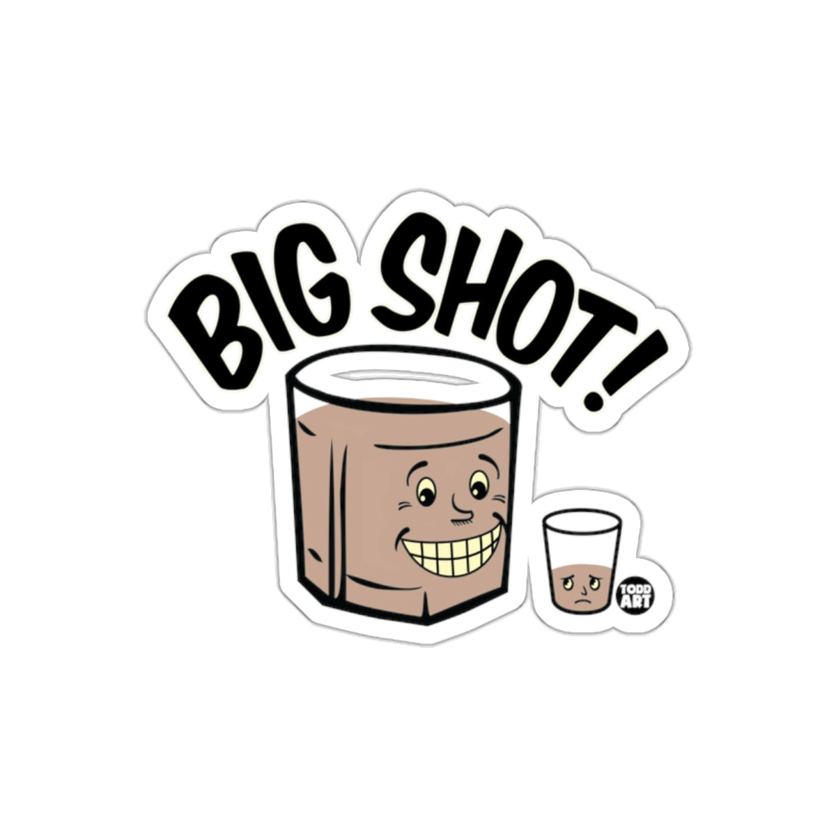 Funny Big Shot Design Great Sticker for Decoration