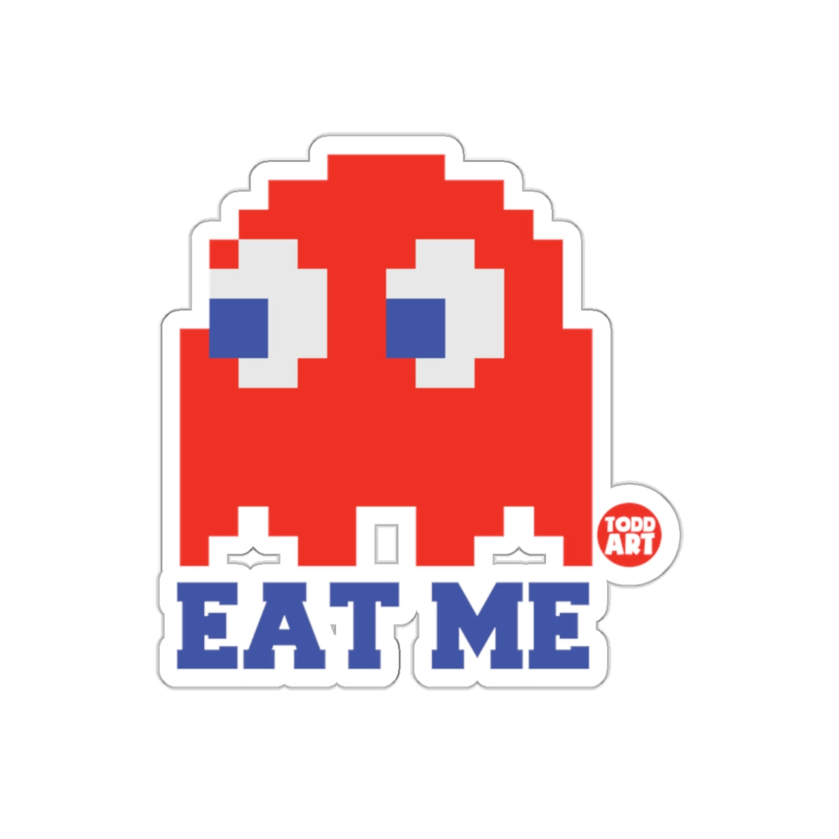 Red Ghost Todd Art Eat Me Pixel Graphic Design Stickers