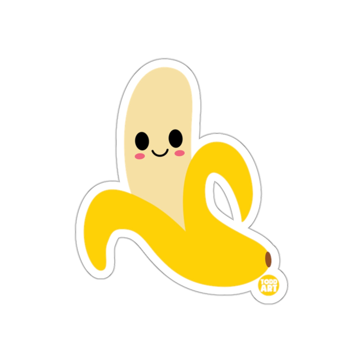 Adorable Smiling Banana Peel Sticker for Kids