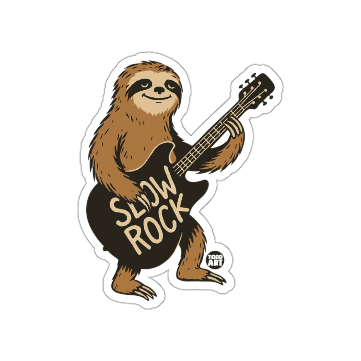 Sloth Playing Guitar Slow Rock Funny Animal Stickers