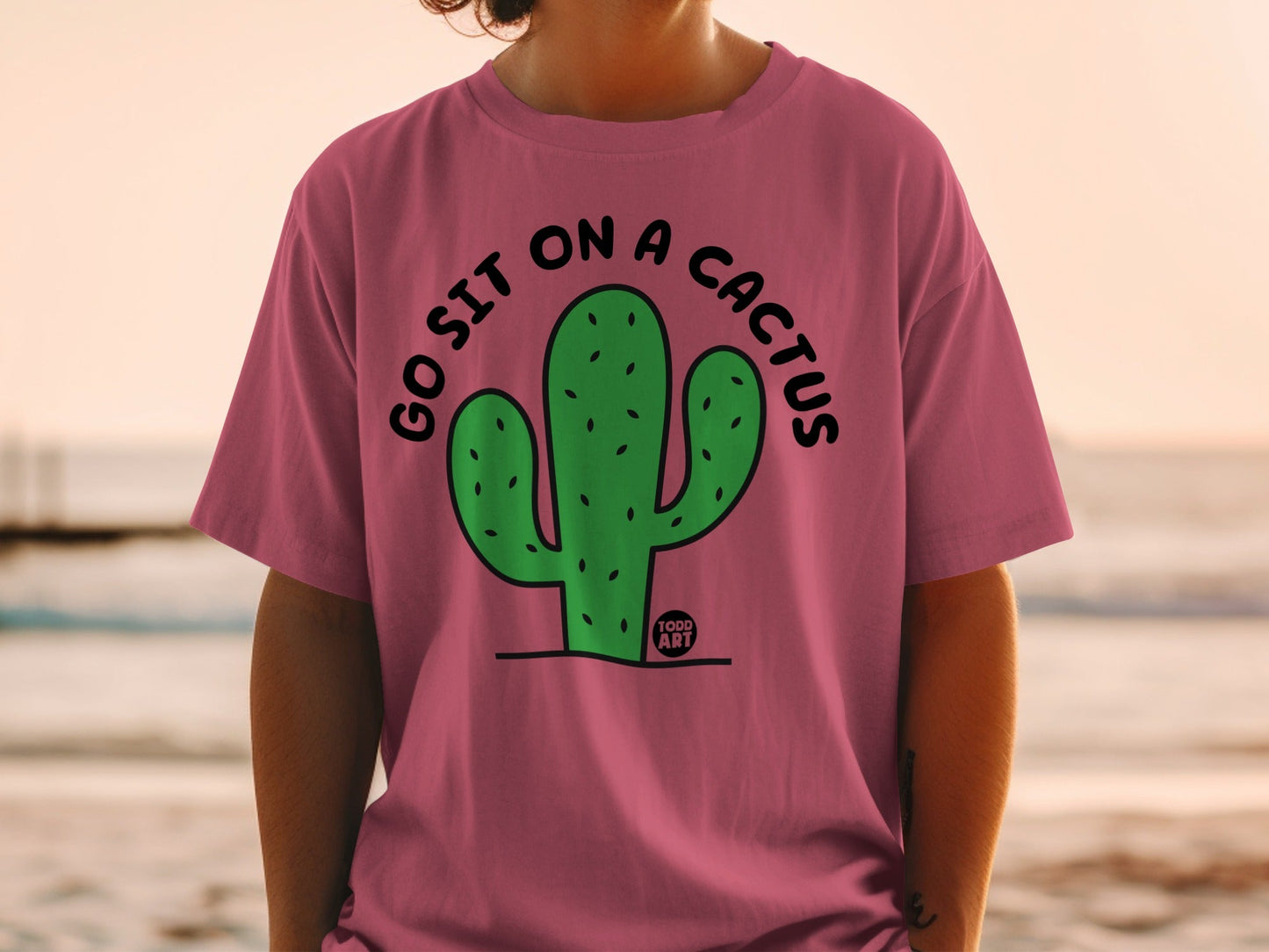Go Sit On A Cactus Funny Graphic T-shirt