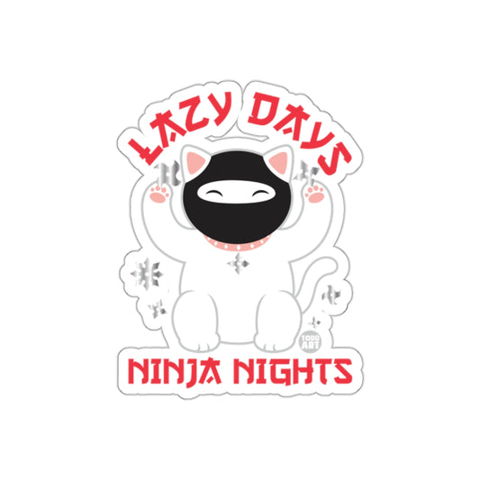 Lazy Days Ninja Nights Cute Cat Ninja Stickers