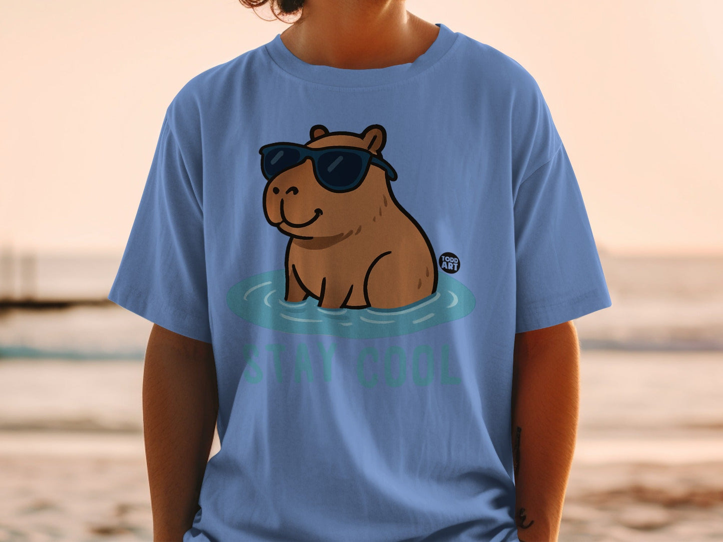 Stay Cool Hippo Design T-Shirt Todd Art