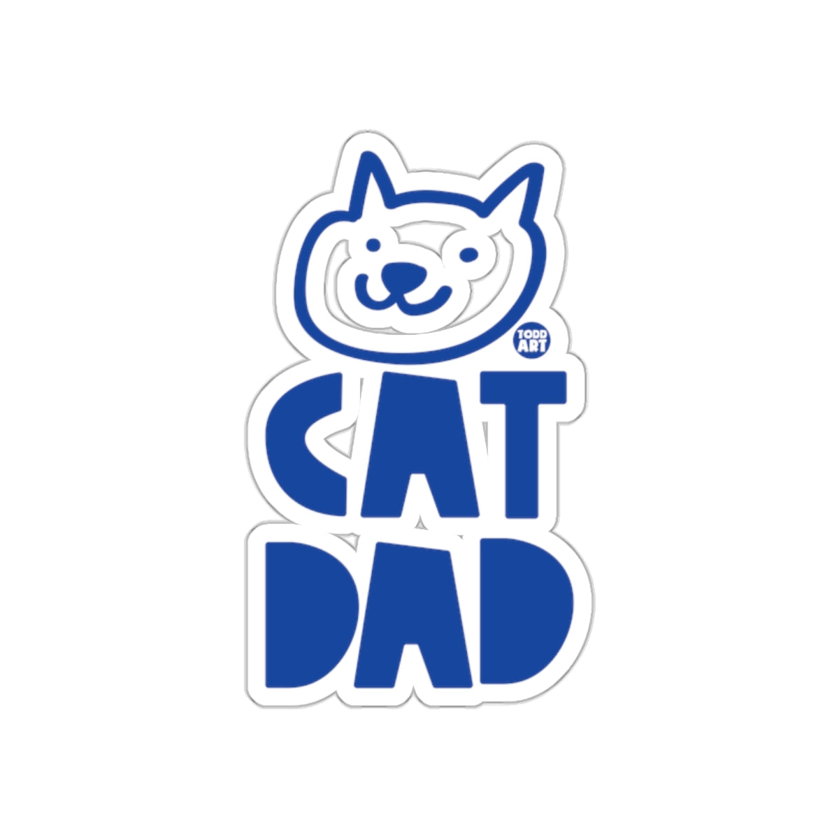 Blue Cat Dad Todd Art Funny Logo Graphic Novelty Stickers