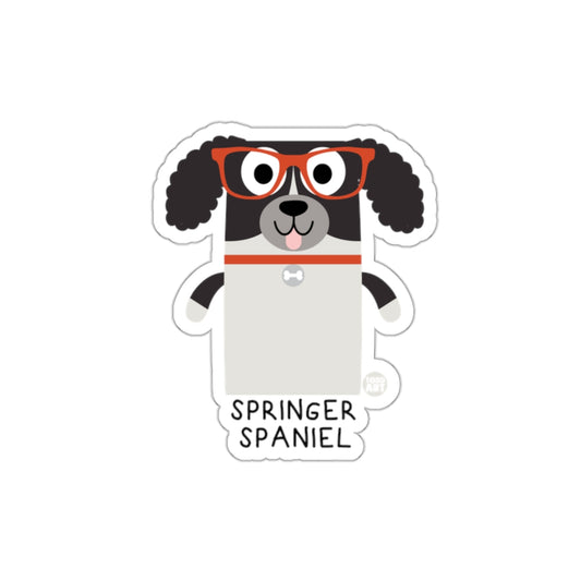 Cute Cartoon Springer Spaniel Wearing Glasses Sticker