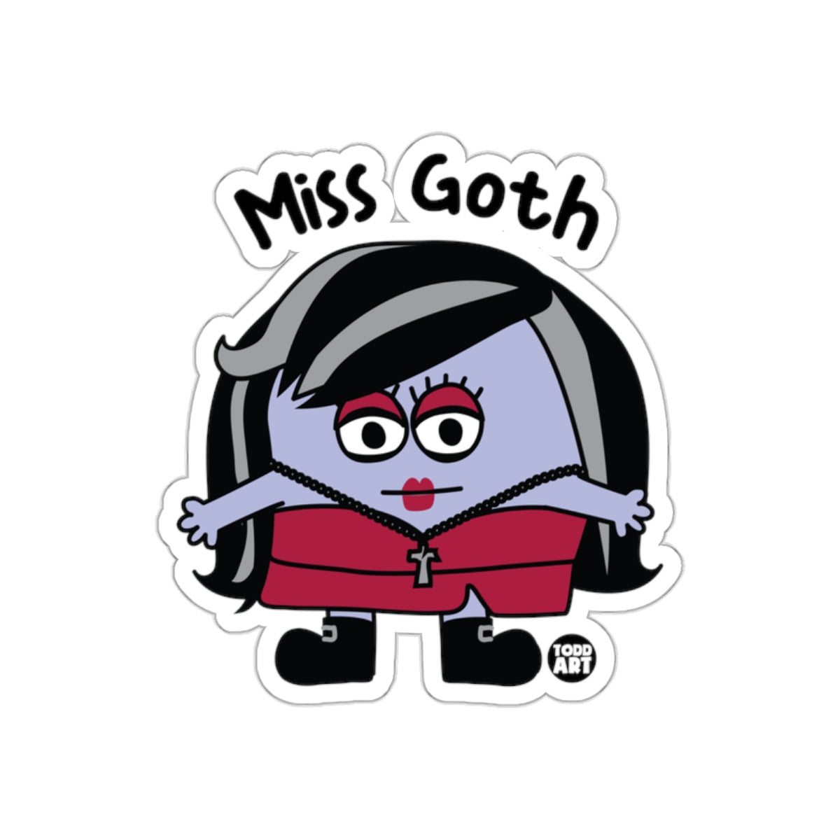 Miss Goth Character Sticker for Fun and Unique Style