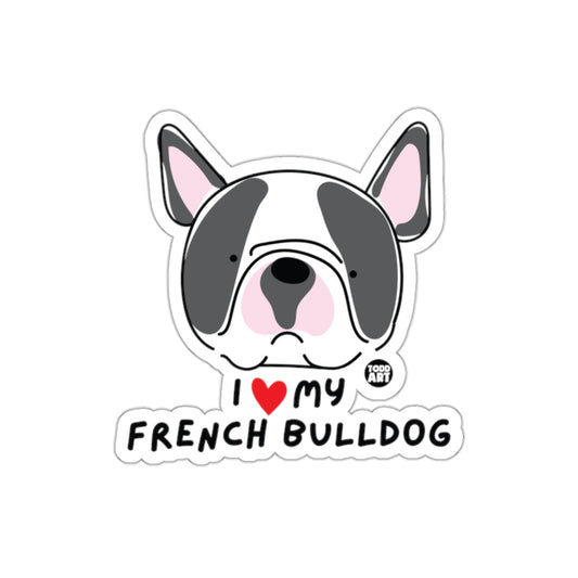I Love My French Bulldog Cute Dog Sticker Product