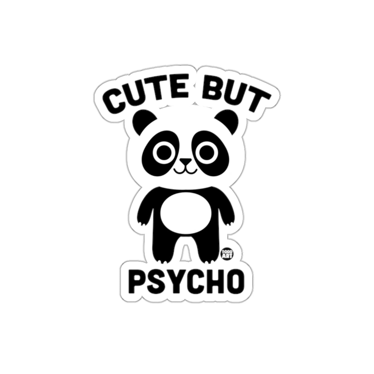 Cute But Psycho Cartoon Panda Decorative Sticker