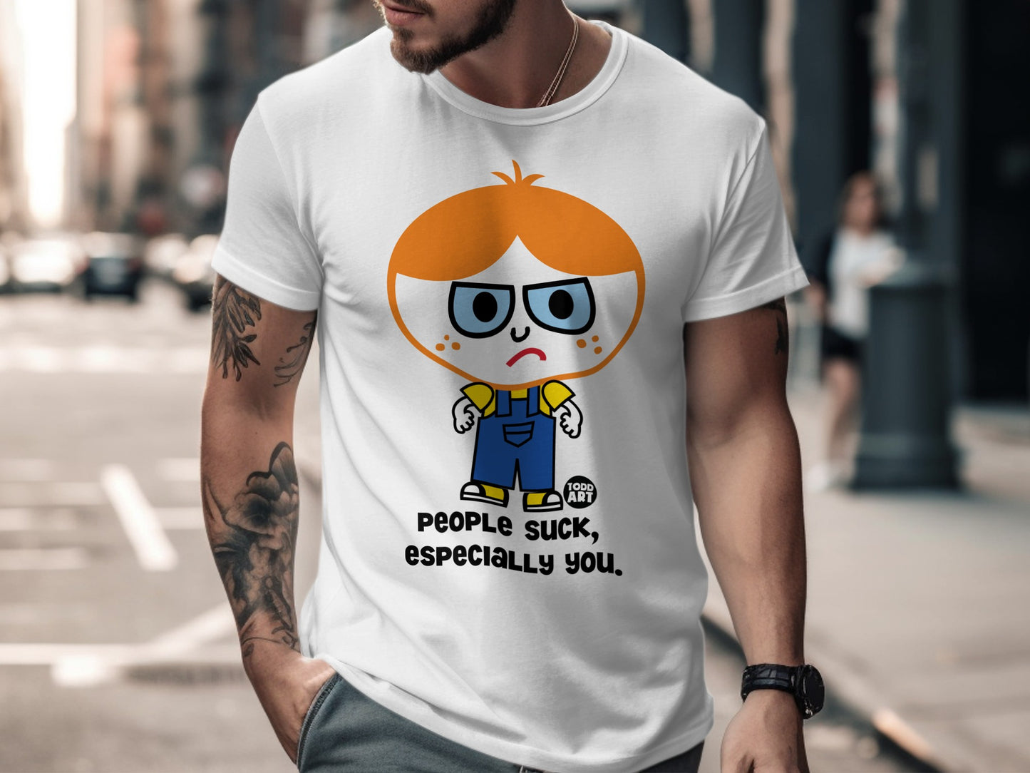 People Suck Especially You Angry Cartoon Character Shirt