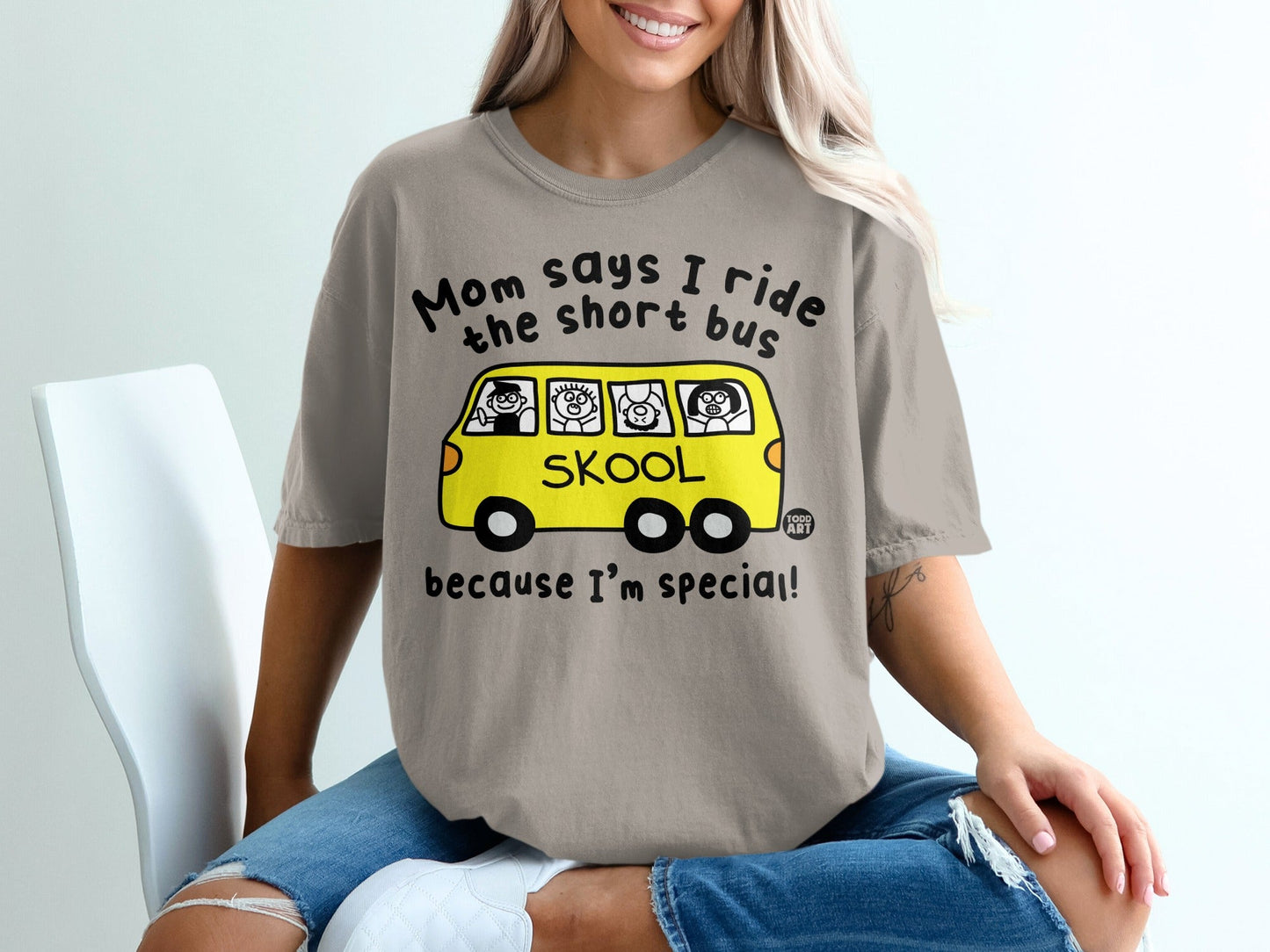 Mom Says I Ride The Short Bus Graphic T-shirt