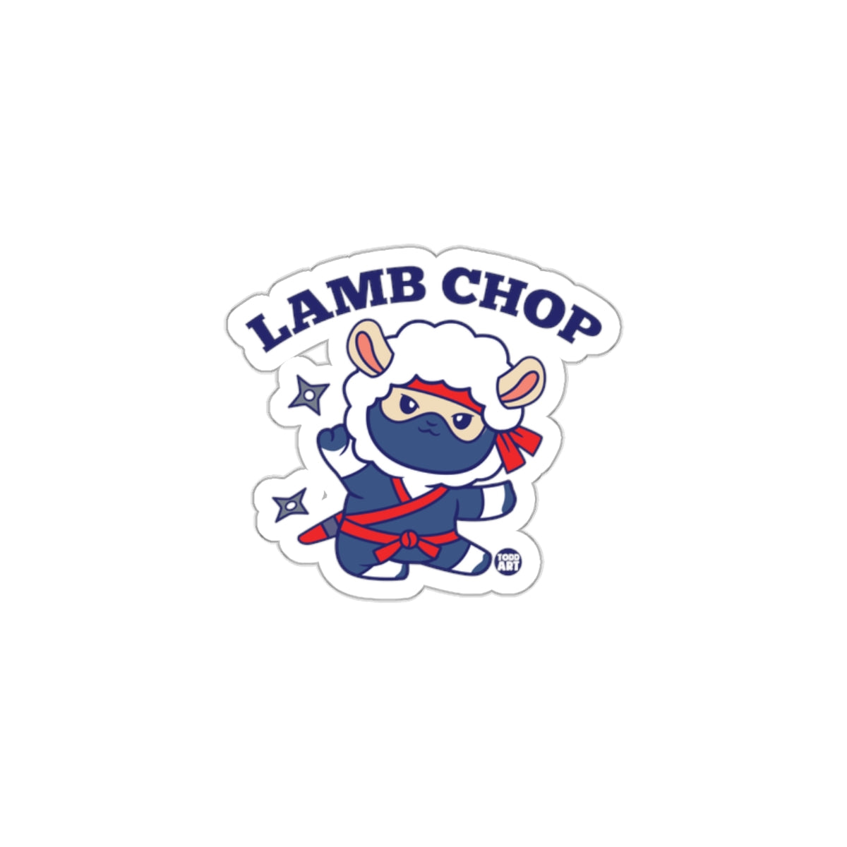 Funny Lamb Chop Ninja Themed Sticker for Various Uses