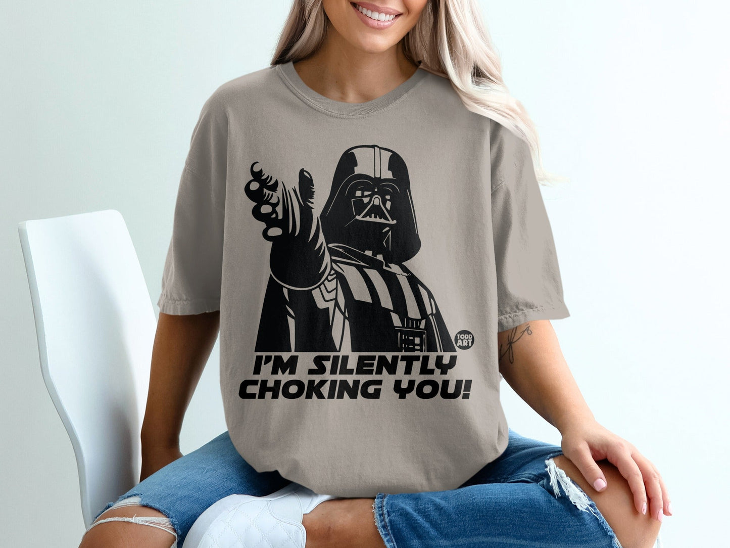 Darth Vader points, text reads "I'M SILENTLY CHOKING YOU!"