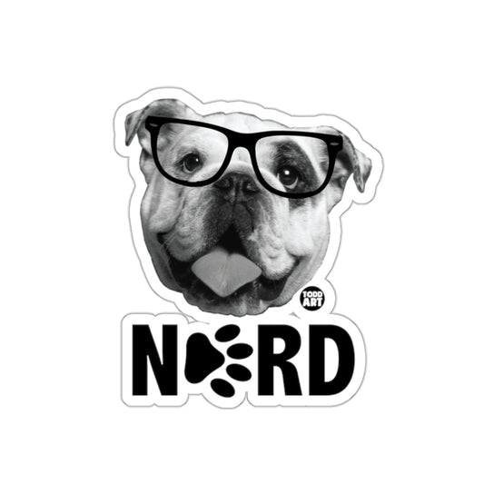Cute Bulldog Nerd Glasses Todd Art Sticker