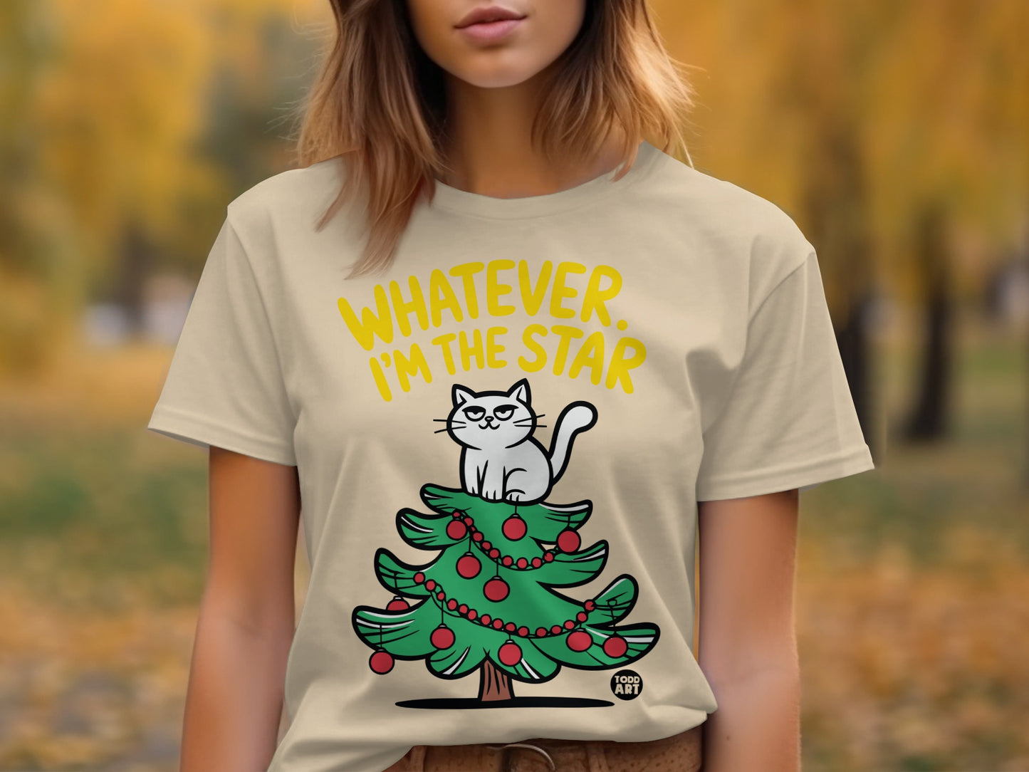 Whatever I'm The Star Christmas Cat T-shirt
