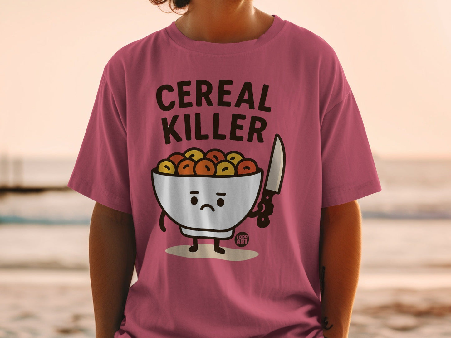 Funny Cereal Killer Design Graphic T-Shirt