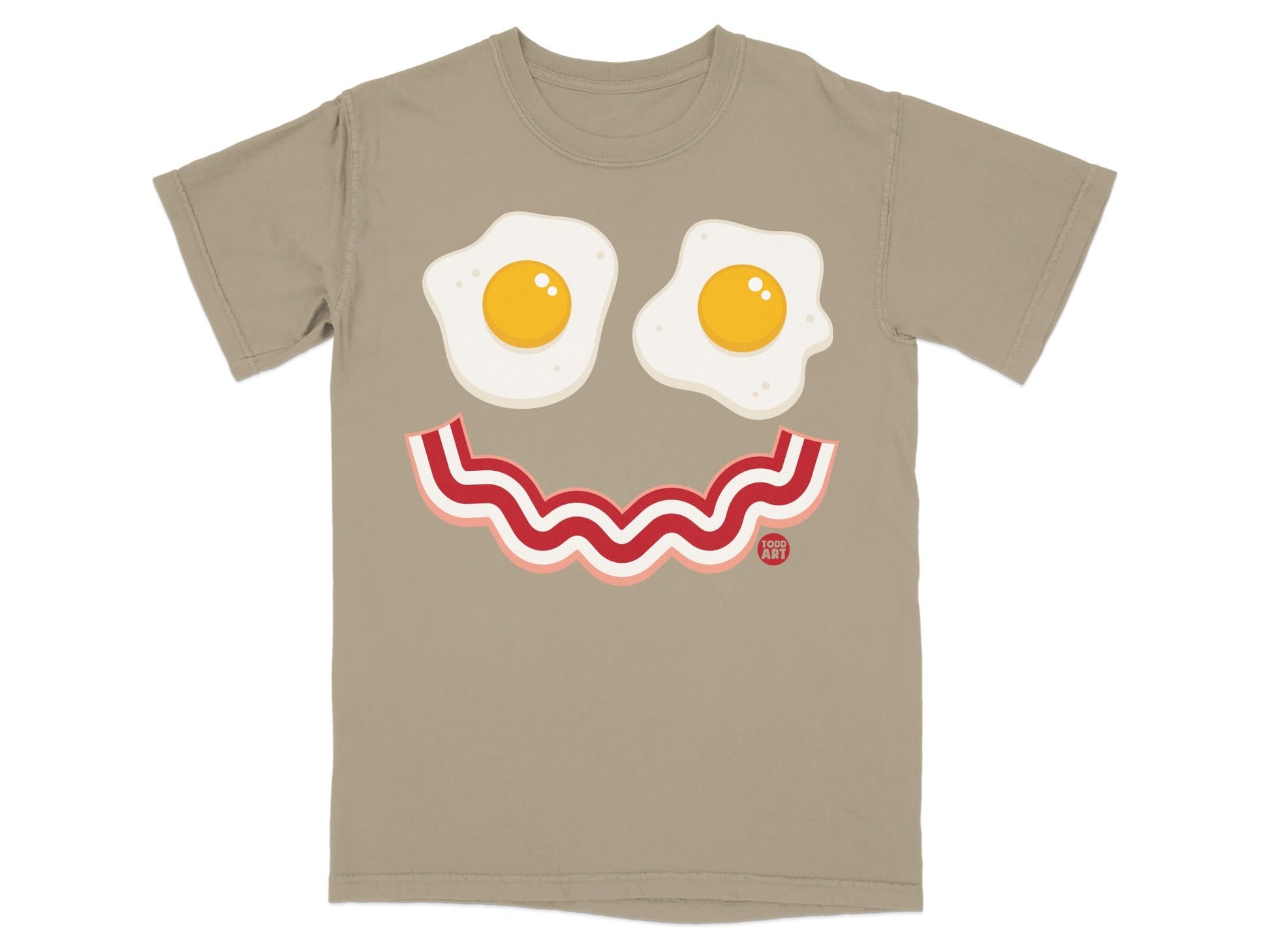 Funny Smiling Bacon and Eggs T-Shirt for Breakfast Lovers