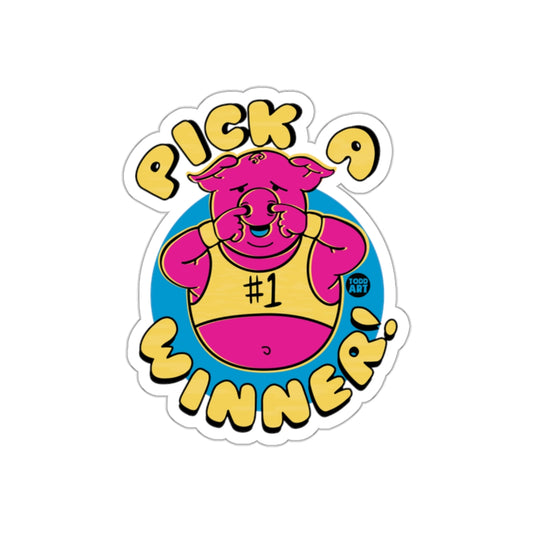 Pick A Winner With Number One Pig Graphic Design Stickers