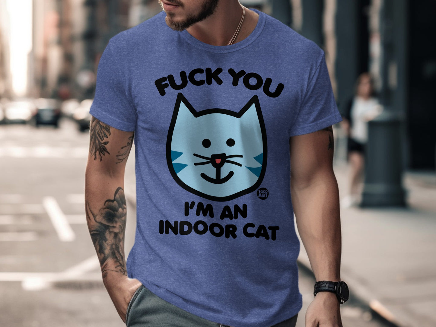 Funny Cat Graphic T-Shirt For Indoor Cat Enthusiasts