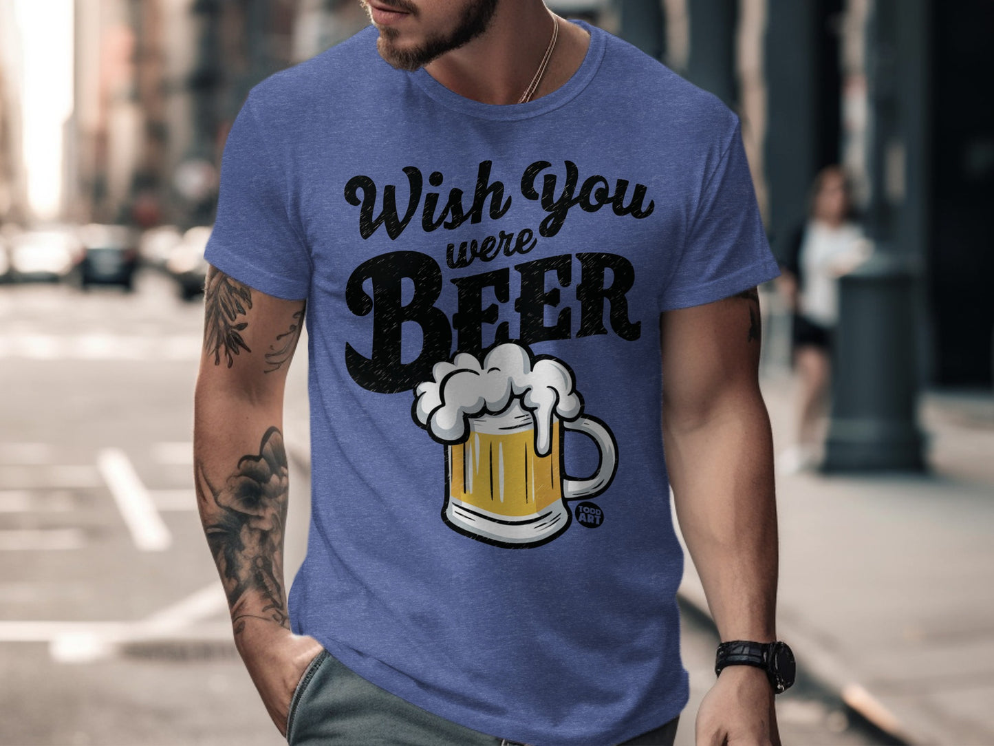 Wish You Were Beer Graphic Tee Fun Casual T-Shirt