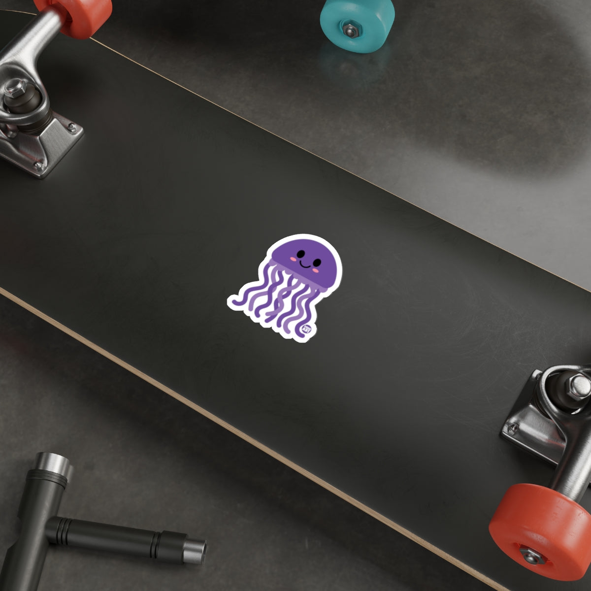 Cute Purple Jellyfish Sticker for Skateboard Use Product