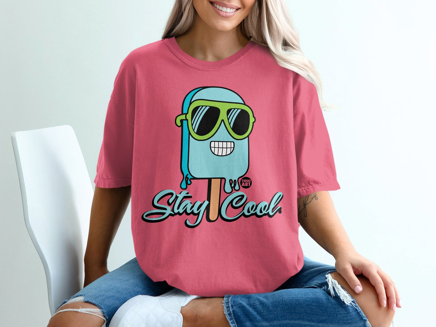 Stay Cool Ice Pop Sunglasses Graphic T-Shirt