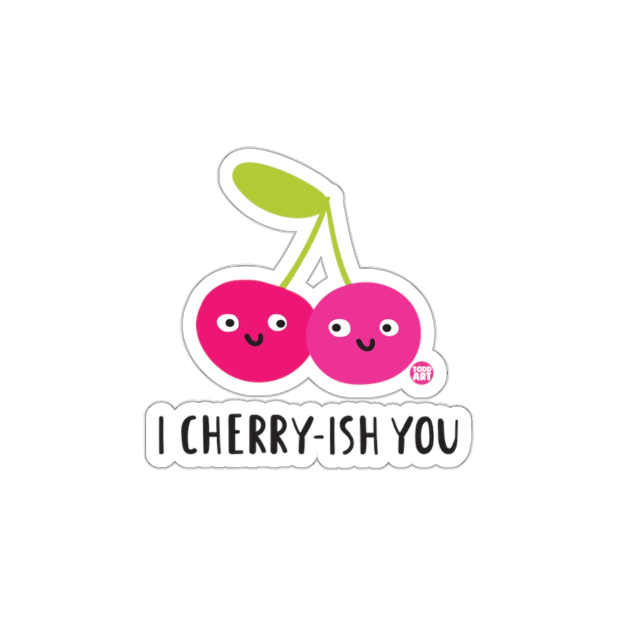 I CHERRY-ISH YOU Cute Cartoon Cherry Sticker