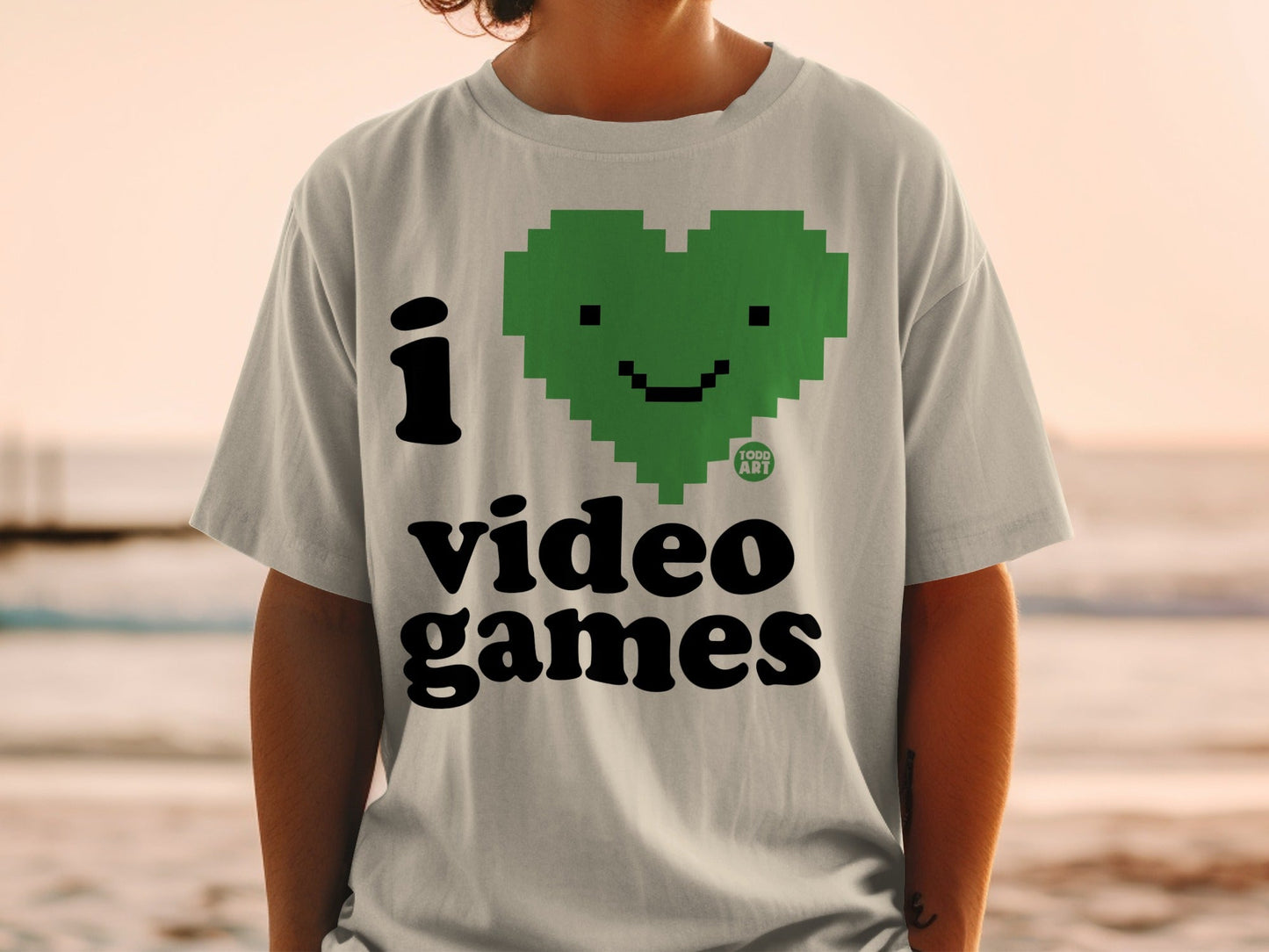 I Love Video Games Pixel Art Design Graphic T-Shirt