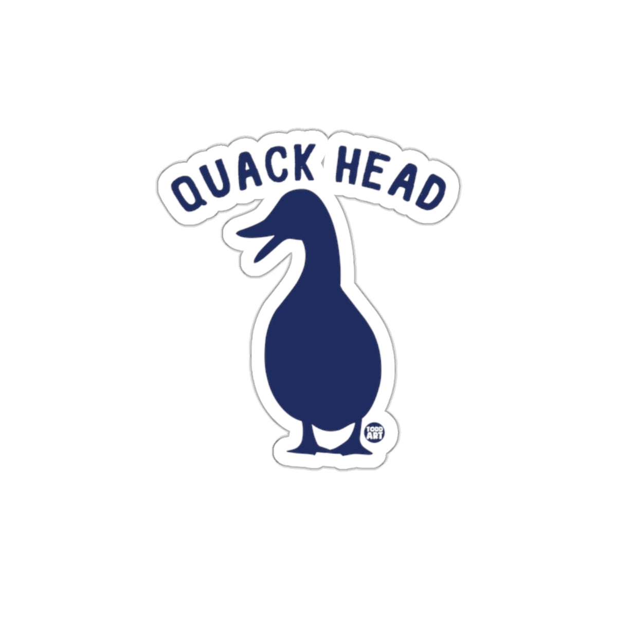 Quack Head Sticker Funny Duck Shape Black Text Sticker