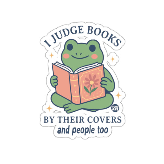 Funny Frog Judging Books Cute Reading Sticker