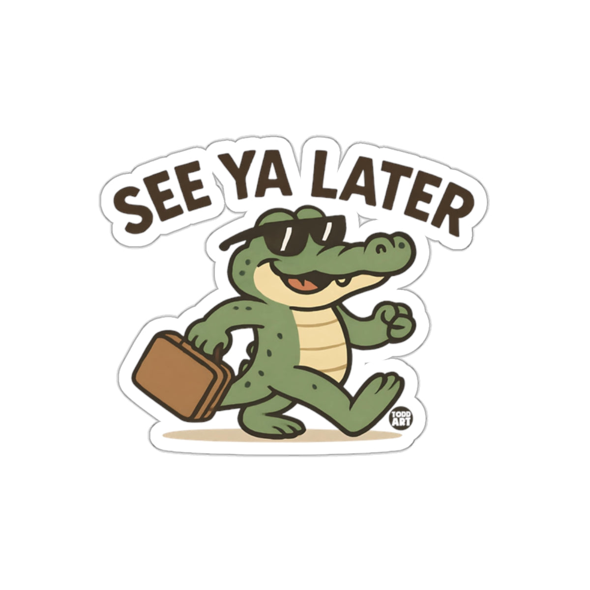 See Ya Later Alligator With Briefcase Funny Stickers