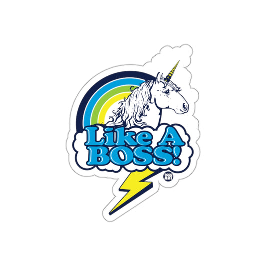 Like A Boss Unicorn Rainbow Sticker